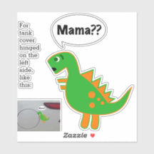 Grappige Fossil Fuel sticker Baby Dino naar links