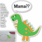 Grappige Fossil Fuel sticker Baby Dino naar links (Voorkant)