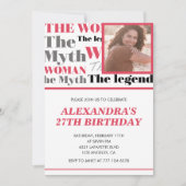 Grappige foto 27e verjaardag uitnodiging Myth Lege (Voorkant)