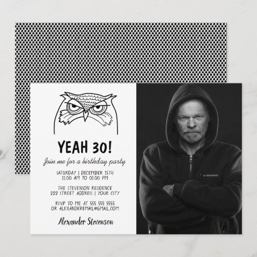 Grappige foto 30e verjaardag kaart (Voorkant / Achterkant)