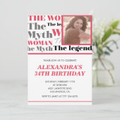 Grappige foto 34e verjaardag uitnodiging Contempor (Staand voorkant)