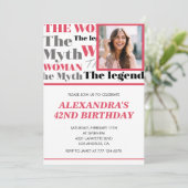 Grappige foto 42e verjaardag uitnodiging Contempor (Staand voorkant)