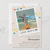 Grappige foto 42e verjaardag uitnodigingen Mannen (Voorkant)