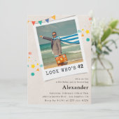 Grappige foto 42e verjaardag uitnodigingen Mannen (Staand voorkant)