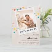 Grappige foto 64e verjaardag uitnodigingen Mannen (Staand voorkant)