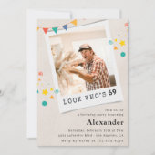 Grappige foto 69e verjaardag uitnodigingen Mannen (Voorkant)