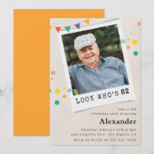 Grappige foto 82e verjaardag uitnodigingen Mannen (Voorkant / Achterkant)