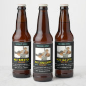 Grappige foto beste papa ooit eerste Vaderdag Bier Etiket (Flessen)