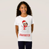 Grappige foto Face Snowman Kerstmis T-shirt (Voorkant volledig)