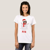 Grappige foto Face Snowman Kerstmis T-shirt (Voorkant volledig)