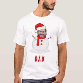 Grappige foto Face Snowman Kerstmis T-shirt