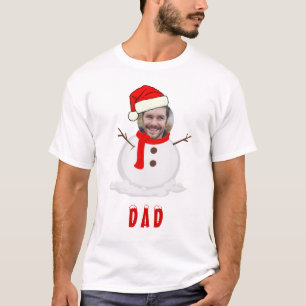Grappige foto Face Snowman Kerstmis T-shirt