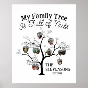 Grappige foto Family Tree is vol met noten kerst Poster