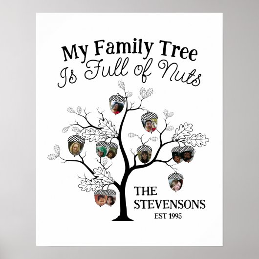 Grappige foto Family Tree is vol met noten kerst Poster (Voorkant)