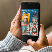 Grappige foto Gepersonaliseerde Kerst Jumper Vakan Kaart