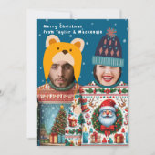 Grappige foto Gepersonaliseerde Kersttrui Feestdagenkaart (Voorkant)
