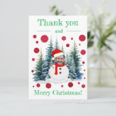 Grappige foto gezicht vrolijk en kerst bedankkaart (Staand voorkant)