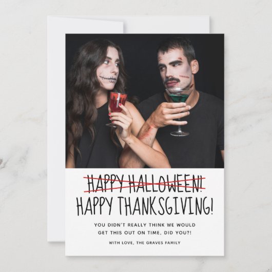 Grappige foto Happy Halloween Kaart (Voorkant)