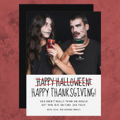 Grappige foto Happy Halloween Kaart