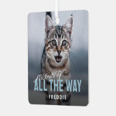 Grappige foto Huisdier Kat Kerstmis Metalen Ornament (Voorkant links)