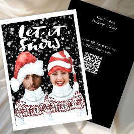 Grappige foto-interactieve kerst Laat het sneeuwen Feestdagenkaart