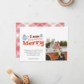 Grappige foto Kerstmis, ik ben Freaking Merry Notitiekaartje (Voorkant / Achterkant in situ)