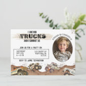 Grappige Foto Monster Truck Verjaardag Kaart (Staand voorkant)