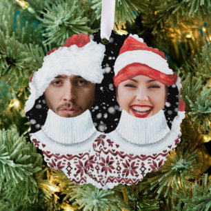 Grappige foto op maat gepersonaliseerd ornament kaart