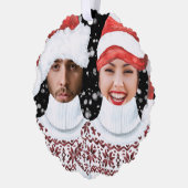 Grappige foto op maat gepersonaliseerd ornament kaart (Links)