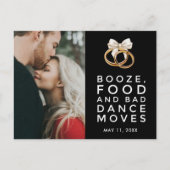 Grappige Foto QR Code Budget Huwelijk Save the Dat Aankondigingskaart (Voorkant)