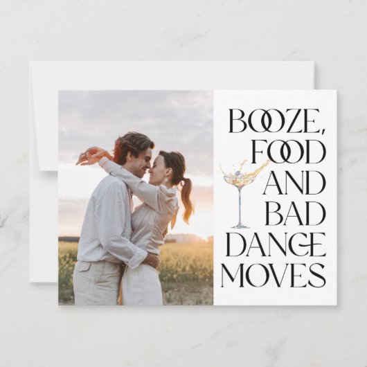 Grappige Foto QR Code Trouwen Sla de datum op Aankondiging (Voorkant)