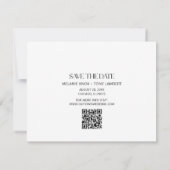 Grappige Foto QR Code Trouwen Sla de datum op Aankondiging (Achterkant)