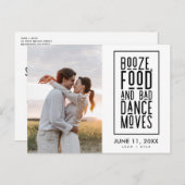 Grappige Foto QR Code Trouwen Sla de datum op Aankondigingskaart (Voorkant / Achterkant)