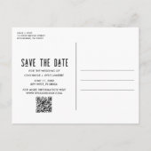 Grappige Foto QR Code Trouwen Sla de datum op Aankondigingskaart (Achterkant)