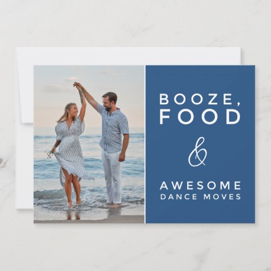 Grappige Foto Strand Bruiloft Save the Date (Voorkant)