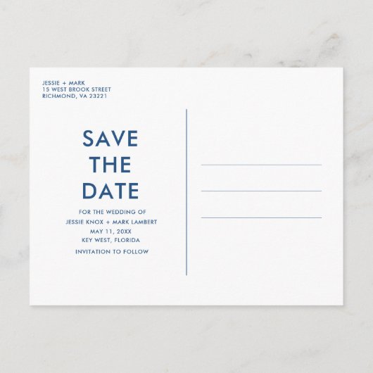 Grappige Foto Strand Bruiloft Save the Date Aankondigingskaart (Achterkant)