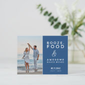 Grappige Foto Strand Bruiloft Save the Date Aankondigingskaart (Staand voorkant)