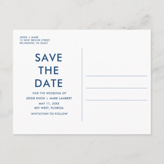 Grappige Foto Strand Wedding Key West Save the Dat Aankondigingskaart (Achterkant)