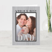 Grappige Foto van de Beste Papa ter Wereld Rustiek Kaart (Voorkant)