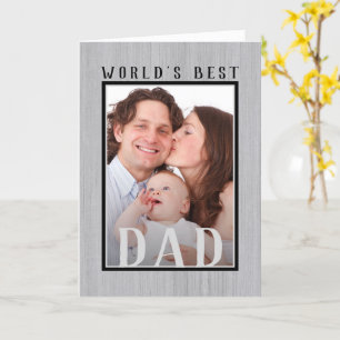 Grappige Foto van de Beste Papa ter Wereld Rustiek Kaart