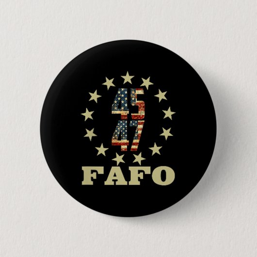 Grappige foto van Fafo Trump Ronde Button 5,7 Cm (Voorkant)