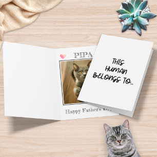Grappige foto van kat Deze mens is van mij Kaart
