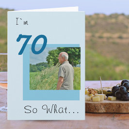 Grappige foto voor 70e verjaardag kaart