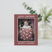 Grappige foto | Vrolijke Kerstmis Opa Oma Briefkaart (Staand voorkant)