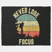Grappige Fotograaf Camera Verliest Nooit Focus Fleece Deken (Voorkant (Horizontaal))