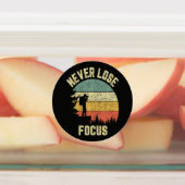 Grappige Fotograaf Camera Verliest Nooit Focus Labels (Aangebracht)