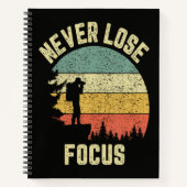 Grappige Fotograaf Camera Verliest Nooit Focus  Notitieboek (Voorkant)