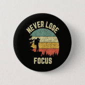 Grappige Fotograaf Camera Verliest Nooit Focus  Ronde Button 5,7 Cm (Voorkant)