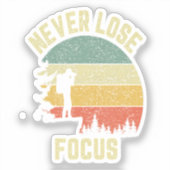 Grappige Fotograaf Camera Verliest Nooit Focus Sticker (Voorkant)