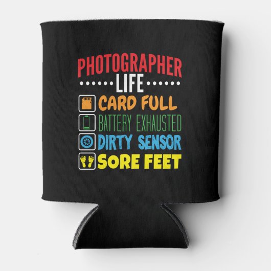 Grappige Fotograaf Life Checklist Blikjeskoeler (Voorkant)